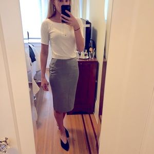 Gray pencil skirt